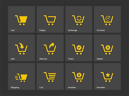 simsearch:400-08696973,k - Shopping cart icons. Vector illustration. Photographie de stock - Aubaine LD & Abonnement, Code: 400-08295453