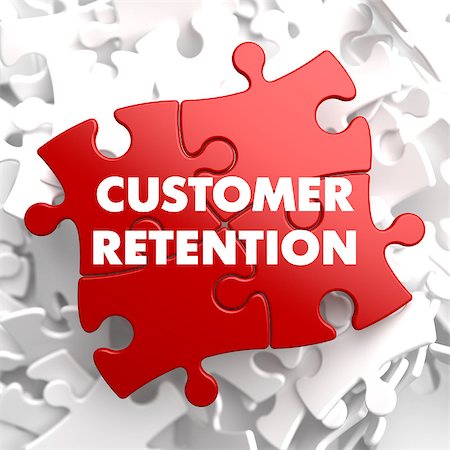 Customer Retention on Red Puzzle on White Background. Stock Photo - Budget Royalty-Free & Subscription, Code: 400-08295533
