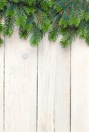 simsearch:400-07299371,k - Christmas wooden background with fir tree and copy space Foto de stock - Super Valor sin royalties y Suscripción, Código: 400-08295886