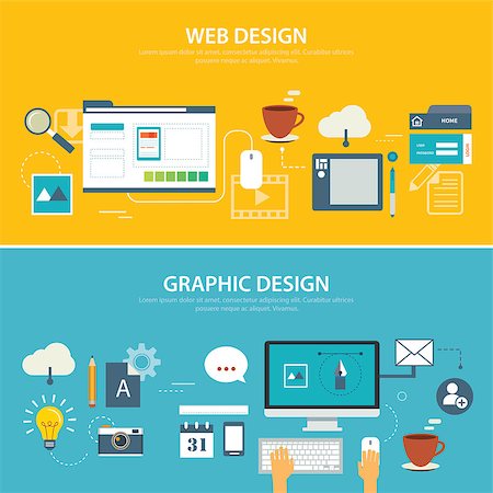 simsearch:400-08530598,k - web and graphic banner flat design Stock Photo - Budget Royalty-Free & Subscription, Code: 400-08296099