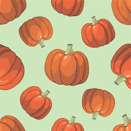 simsearch:400-05693480,k - Seamless colorful background with orange bright pumpkins Stock Photo - Budget Royalty-Free & Subscription, Code: 400-08296384