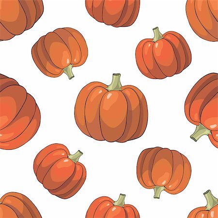 simsearch:400-05693480,k - Seamless colorful background with orange bright pumpkins Stock Photo - Budget Royalty-Free & Subscription, Code: 400-08296380
