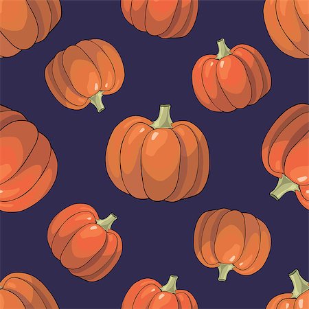 simsearch:400-05693480,k - Seamless colorful background with orange bright pumpkins Stock Photo - Budget Royalty-Free & Subscription, Code: 400-08296381