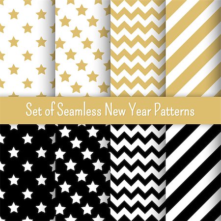 Set of  New Year party patterns, vector illustration. For banners and invitations. Stock Photo - Budget Royalty-Free & Subscription, Code: 400-08296401