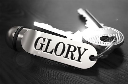 simsearch:400-08289045,k - Glory Concept. Keys with Keyring on Black Wooden Table. Closeup View, Selective Focus, 3D Render. Black and White Image. Stock Photo - Budget Royalty-Free & Subscription, Code: 400-08296595