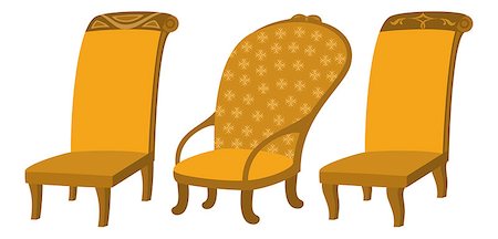 Set of decorated armchairs of various forms, with different patterns, isolated on white background. Vector Photographie de stock - Aubaine LD & Abonnement, Code: 400-08297078