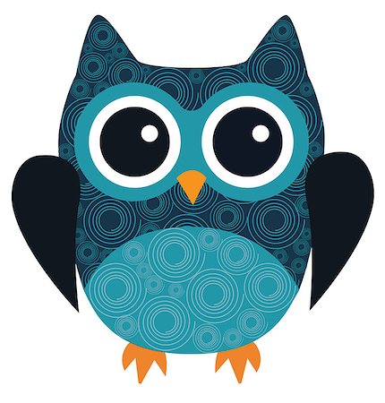 vector illustration of fun owl with swirls Stock Photo - Budget Royalty-Free & Subscription, Code: 400-08297152