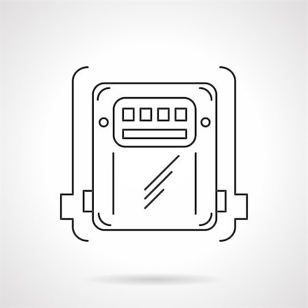 simsearch:700-00048250,k - Counter box for measuring electricity power, gas or water. Domestic and industrial appliances. Flat thin line vector icon. Single element of web design for site or mobile app. Foto de stock - Royalty-Free Super Valor e Assinatura, Número: 400-08297362