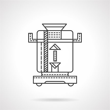simsearch:400-07981187,k - Schematic image of coffee grinder. Flat line vector icon. Coffee making equipment. Design symbols for website and business. Foto de stock - Royalty-Free Super Valor e Assinatura, Número: 400-08297391