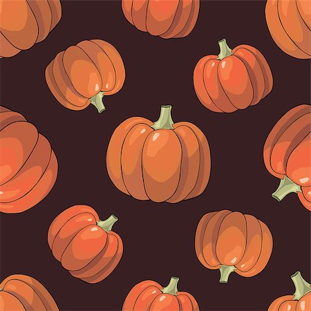 simsearch:400-05693480,k - Seamless colorful background with orange bright pumpkins Stock Photo - Budget Royalty-Free & Subscription, Code: 400-08297749
