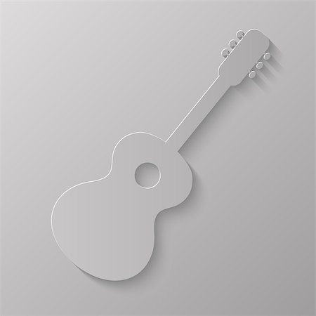 simsearch:400-07816696,k - Stylized Guitar Silhouette Isolated on Grey Background Foto de stock - Super Valor sin royalties y Suscripción, Código: 400-08297773