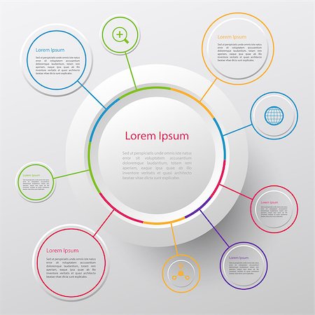 Modern vector circle infographic elements in bright colors Stock Photo - Budget Royalty-Free & Subscription, Code: 400-08297889