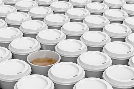 simsearch:400-08794469,k - One opened coffee cup in multiple rows of plastic coffee cups Foto de stock - Super Valor sin royalties y Suscripción, Código: 400-08297953