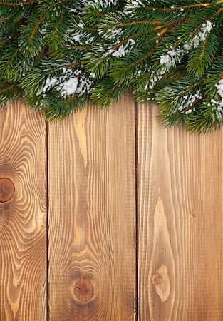 simsearch:400-07299371,k - Christmas fir tree with snow on rustic wooden board with copy space Foto de stock - Super Valor sin royalties y Suscripción, Código: 400-08298032