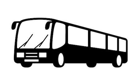 simsearch:400-08294017,k - black isolated bus silhouette on white background Stock Photo - Budget Royalty-Free & Subscription, Code: 400-08298192