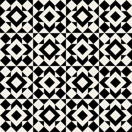 simsearch:400-04781499,k - Vector Seamless Black And White Square Rhombus Geometric Pattern Background Photographie de stock - Aubaine LD & Abonnement, Code: 400-08298268