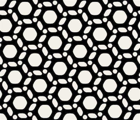 Vector Seamless Black And White Hexagon Circle Rounded Pattern Background Stock Photo - Budget Royalty-Free & Subscription, Code: 400-08298262
