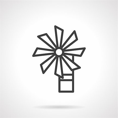 simsearch:400-07111713,k - Windmill or wind turbine. Alternative energy symbols. Black simple line style vector icon. Single web design element for site or mobile app. Stockbilder - Microstock & Abonnement, Bildnummer: 400-08298379