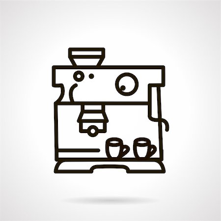 simsearch:400-07976610,k - Coffee equipment. Espresso and cappuccino maker. Black simple line style vector icon. Web design element for site or mobile application. Stockbilder - Microstock & Abonnement, Bildnummer: 400-08298392