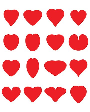simsearch:400-08410647,k - Red silhouettes of heart on the white background Stockbilder - Microstock & Abonnement, Bildnummer: 400-08298537