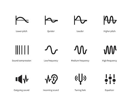 recorder vector - Sound waves icons on white background. Vector illustration. Stock Photo - Budget Royalty-Free & Subscription, Code: 400-08298760