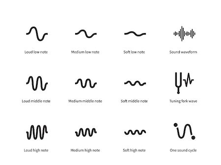 simsearch:400-05704499,k - Sound waves set icons on white background. Vector illustration. Stock Photo - Budget Royalty-Free & Subscription, Code: 400-08298763