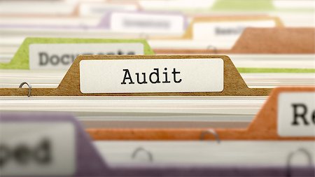 simsearch:400-08618903,k - File Folder Labeled as Audit in Multicolor Archive. Closeup View. Blurred Image. Stock Photo - Budget Royalty-Free & Subscription, Code: 400-08299031