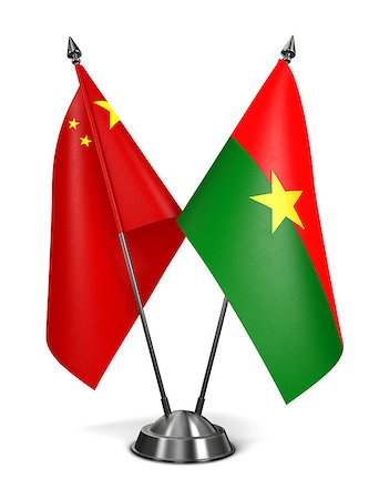 simsearch:400-08162232,k - China and Burkina Faso - Miniature Flags Isolated on White Background. Stock Photo - Budget Royalty-Free & Subscription, Code: 400-08299067