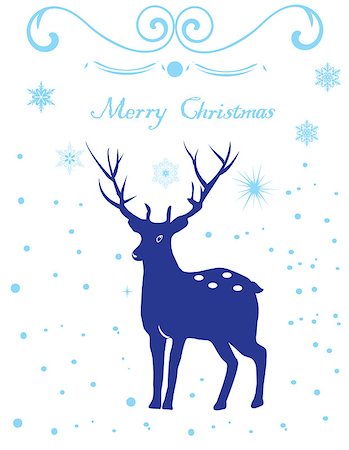 vector illustration of a reindeer Christmas card Stock Photo - Budget Royalty-Free & Subscription, Code: 400-08299156