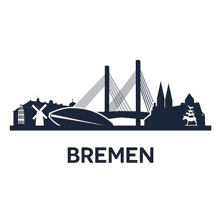 Abstract skyline of city Bremen, vector illustration Stock Photo - Budget Royalty-Free & Subscription, Code: 400-08299301