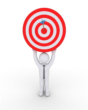 simsearch:400-05351133,k - Businessman holding high a target with an arrow at the center Foto de stock - Royalty-Free Super Valor e Assinatura, Número: 400-08299368