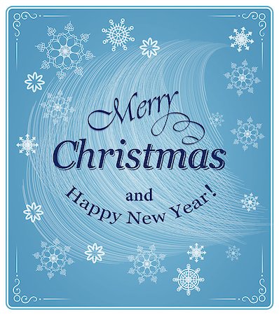 simsearch:400-08262734,k - vector illustration christmas card on the blue background - eps10 Stockbilder - Microstock & Abonnement, Bildnummer: 400-08299398