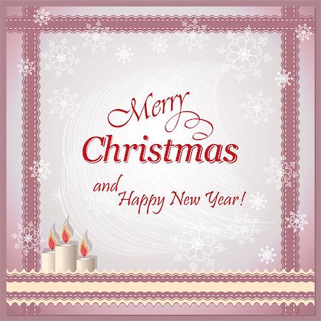 simsearch:400-08262734,k - vector illustration christmas card on the violet background with candles - eps10 Stockbilder - Microstock & Abonnement, Bildnummer: 400-08299400