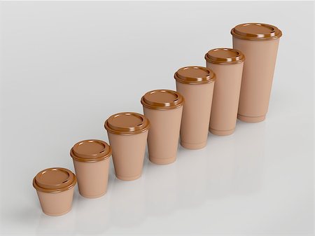 simsearch:400-08978724,k - Brown paper coffee cups with different sizes Photographie de stock - Aubaine LD & Abonnement, Code: 400-08299577