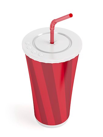 fizzy pop - Fast food paper cup with red bendable straw Photographie de stock - Aubaine LD & Abonnement, Code: 400-08299584