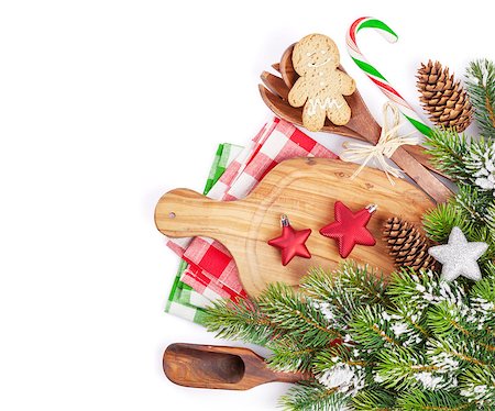 Christmas food cooking. Isolated on white background Stock Photo - Budget Royalty-Free & Subscription, Code: 400-08299795