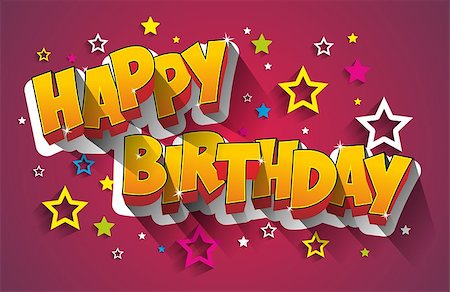 Happy Birthday Greeting Card On Background vector Illustration Stock Photo - Budget Royalty-Free & Subscription, Code: 400-08299849