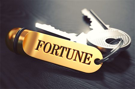 simsearch:400-08289045,k - Keys to Fortune - Concept on Golden Keychain over Black Wooden Background. Closeup View, Selective Focus, 3D Render. Toned Image. Stock Photo - Budget Royalty-Free & Subscription, Code: 400-08299938