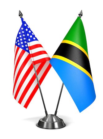 simsearch:400-08287709,k - USA and Tanzania - Miniature Flags Isolated on White Background. Stock Photo - Budget Royalty-Free & Subscription, Code: 400-08299941