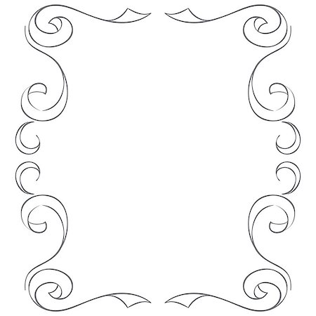 pzromashka (artist) - Ornate vector frame on white background. Hand drawing Foto de stock - Royalty-Free Super Valor e Assinatura, Número: 400-08290005