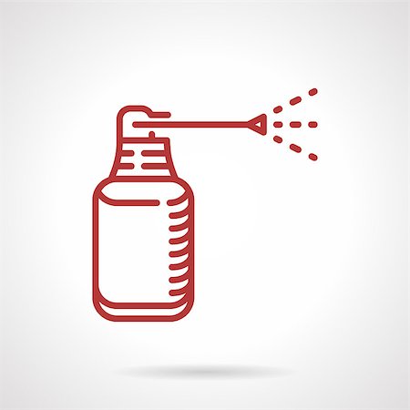 simsearch:400-08290594,k - Red simple line vector icon for anesthetic spray. Supplies for tattoo parlor, medical cabinet. Design element for business and website Photographie de stock - Aubaine LD & Abonnement, Code: 400-08290010