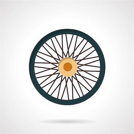 simsearch:400-08531186,k - Colored flat design vector icon for bike wheel with sprocket. Supplies and spare parts for bike and electric bike. Design element for business and website Foto de stock - Super Valor sin royalties y Suscripción, Código: 400-08290012