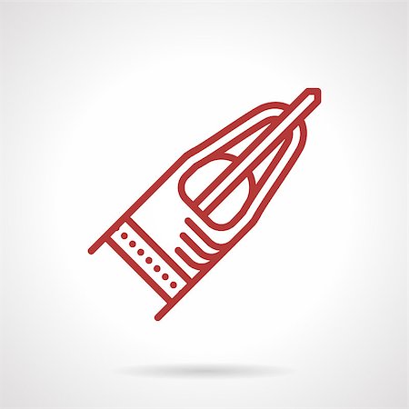 Red simple line vector icon for tip with needle for tattoo machine. Supplies and accessories for tattoo parlor or shop. Design element for business and website Fotografie stock - Microstock e Abbonamento, Codice: 400-08290027