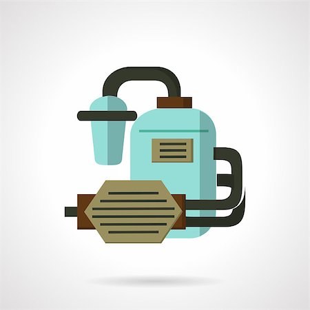 simsearch:400-08256480,k - Flat color design vector icon for water supply system. Water tank, filters system, pipeline and pump. Design element for business and website Stockbilder - Microstock & Abonnement, Bildnummer: 400-08290034