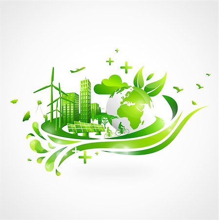 sustainable city - Illustration of a Green City Stock Photo - Budget Royalty-Free & Subscription, Code: 400-08290184