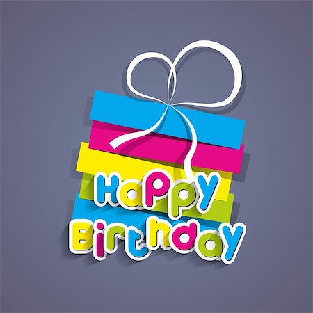 simsearch:400-07746196,k - Happy Birthday Greeting Card On Background vector Illustration Foto de stock - Super Valor sin royalties y Suscripción, Código: 400-08290249