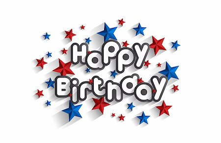 simsearch:400-07746196,k - Happy Birthday Greeting Card On Background vector Illustration Foto de stock - Super Valor sin royalties y Suscripción, Código: 400-08290254