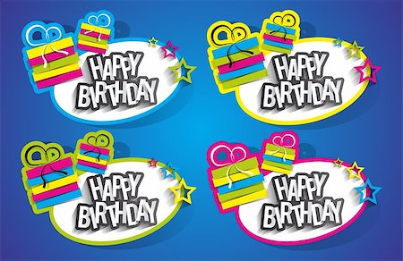 simsearch:400-07746196,k - Happy Birthday Greeting Card On Background vector Illustration Foto de stock - Super Valor sin royalties y Suscripción, Código: 400-08290265