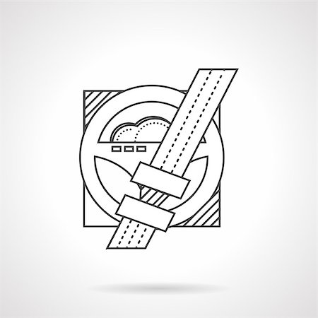 simsearch:400-04824181,k - Thin line design vector icon for rule for driving. Fastened seat belt for driver and passenger safety. Design element for business and website. Stockbilder - Microstock & Abonnement, Bildnummer: 400-08290572