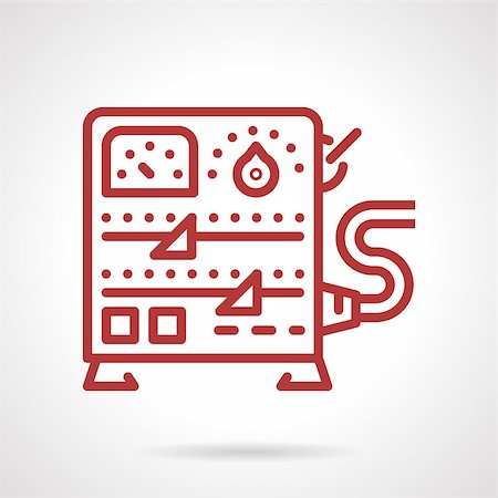 simsearch:400-07572493,k - Flat red line design vector icon for power supply. Necessary equipment for tattoo machines. Design element for business and website. Stock Photo - Budget Royalty-Free & Subscription, Code: 400-08290587